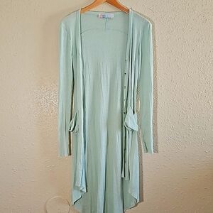 Free People Beach Open Front Mint Color Cardigan